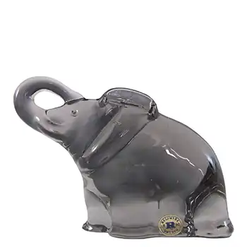LABELLED Reijmyre Swedish Smoky Glass Elephant Sculpture