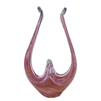 Viartec Murano Style Spanish Red & White Neodymium Glass Sculpture
