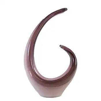 LABELLED Cris-Daum Murano Style Purple Glass Sculpture Bowl