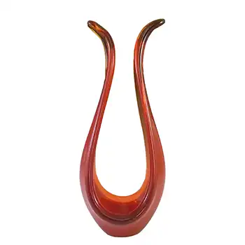 Viartec Murano Style Selenium Red & Orange Spanish Glass Sculpture