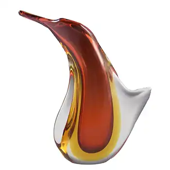 Murano / Venetian Vintage Amber Sommerso Glass Vase