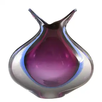 Murano / Venetian Purple & Blue Vintage Sommerso Glass Vase