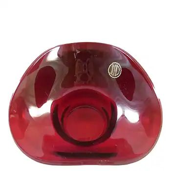 LABELLED Sowerby Retro Vintage Red Glass Posy Bowl