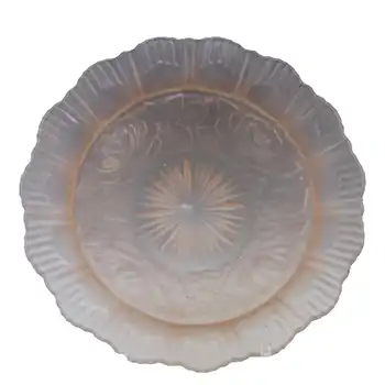 Sowerby #2565 Art Deco Frosted Pink Glass Rose Pattern Bowl