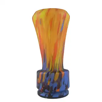 Franz Tomschick Czech 1930's Orange & Blue Spatter Glass Vase