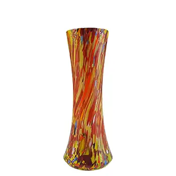 Czech Multicoloured Art Deco Vintage Spatter Glass Vase
