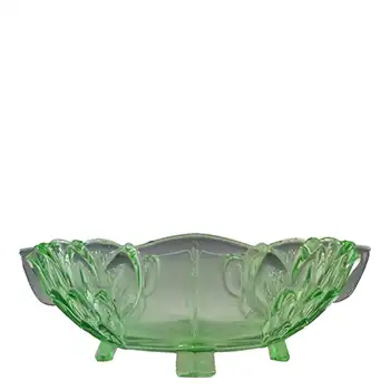 Stölzle Czech Art Deco Uranium Green Glass Bowl #19100