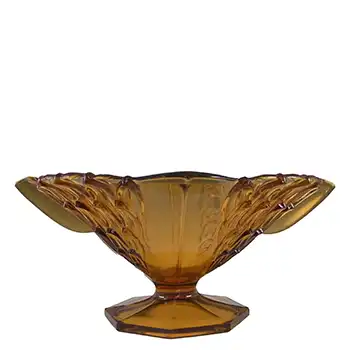 Stölzle #19090 Czech Art Deco Vintage Amber Glass Bowl