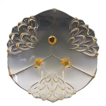 Stölzle #19087 Vintage Czech Art Deco Amber Glass Bowl
