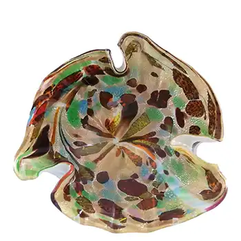 LABELLED Vetro Artistico Veneziano Murano Silver Leaf Glass Bowl