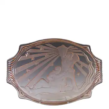 Walther & Söhne Art Deco Pink Glass Pierrot & Pierrette Tray