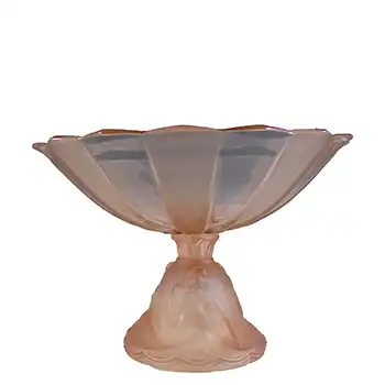 Walther & Söhne Art Deco Pink Glass 'Nymphen' Mermaid Comport