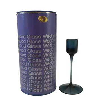 Wedgwood "Sandringham" Sapphire Glass 5" Candlestick RSW22/1 Boxed