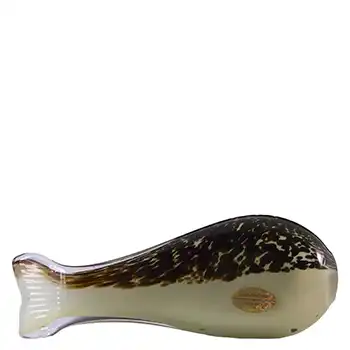 Wedgwood Cream & Brown Glass Fish Sculpture RSW74 - Marked