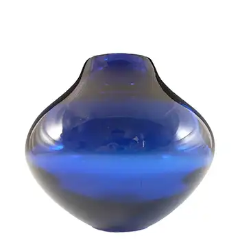 Whitefriars #9586 Optical Ribbed Blue Glass Vase