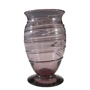 Whitefriars #9297 Amethyst Glass Ribbon Trail Vase - Labelled