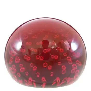 Whitefriars #9308 Ruby Red Glass Controlled Bubble Paperweight