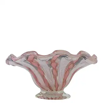 AVEM Murano Zanfirico & Copper Aventurine Glass Dish/Bowl