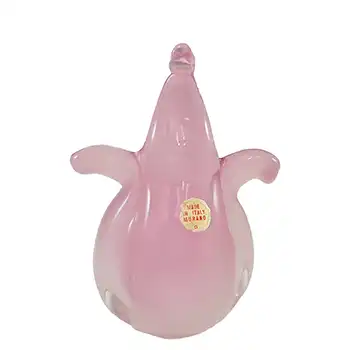 Murano Alabastro Pink & White Glass Vintage Organic Vase