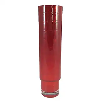 Alsterfors Scandinavian Vintage Red Glass Ribbed Vase