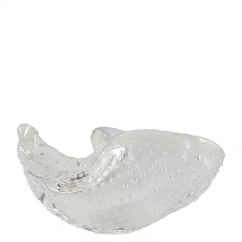Archimede Seguso Murano Clear Glass Bubble Shell Bowl
