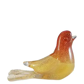 Seguso Vetri d'Arte Murano Polveri Gold Leaf Glass Dove Bird