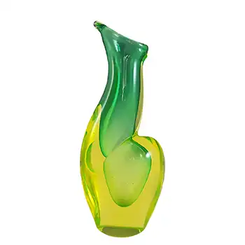 Arte Nuova Pustetto & Zanetti Murano Uranium Green Sommerso Glass Vase