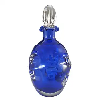 Aseda Glasbruk #999/1 Swedish Blue Glass Decanter / Bottle by Börne Augustsson