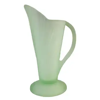 Bagley #3072 Art Deco Vintage Green Glass 'Sunburst' Vase