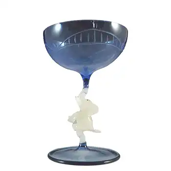 Vintage 1930s Blue & White Elephant Spirit Glass