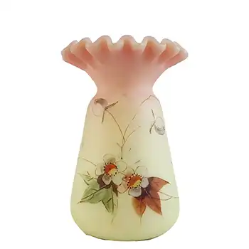 Thomas Webb Victorian Burmese Uranium 'Hawthorn' Glass Vase