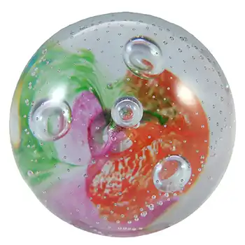 MARKED Caithness Green, Red & Pink Glass "Escapade" Paperweight