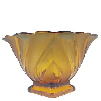 Brockwitz Large Art Deco Amber Glass Centrepiece Bowl #9222