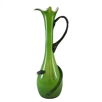Cristalleria Fratelli Betti Italian Empoli Green Glass Vase