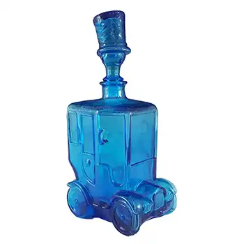 Empoli Italian Blue Glass Comical Car Decorative Bottle