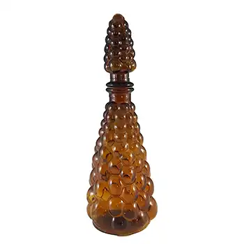 Empoli Italian Brown Glass Vintage Decorative 'Genie' Bottle