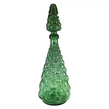 LARGE Empoli Italian Green Glass Decorative 'Genie' Bottle