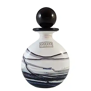 SIGNED Gozo Maltese Black & White Glass 'Noir' Perfume Bottle
