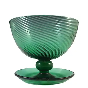 Gullaskruf Green Glass 'Snoddas' Bowl by Lennart Andersson - Labelled