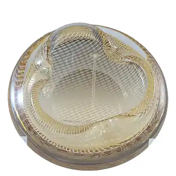 Harrachov Czech Amber & White Lattice Glass 'Harrtil' Bowl