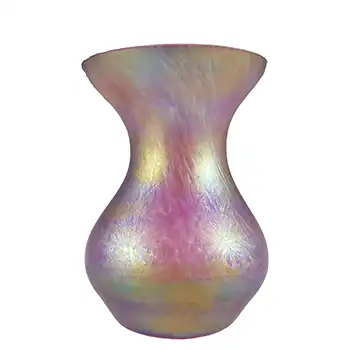 Heron Glass Speckled Pink Iridescent British Posy Vase