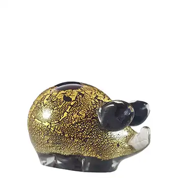 Isle of Wight Studio 'Azurene Gold' Glass 'Minimals' Pig