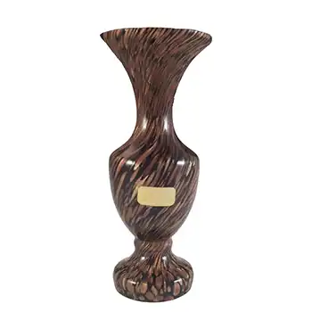 LABELLED V Nason & C Murano Black Glass Aventurine Vase