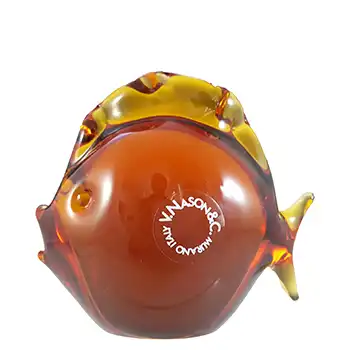 SIGNED & LABELLED V Nason & C Murano Amber Glass Fish
