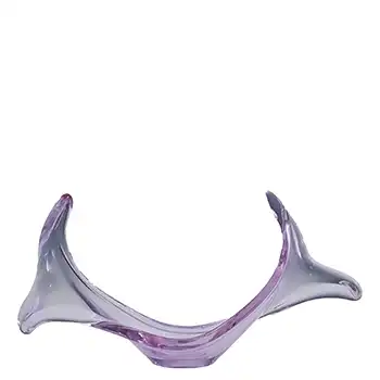 Viartec Murano Style Neodymium Lilac / Blue Spanish Glass Horn Sculpture