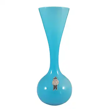 LABELLED Cristalleria La Toscana Empoli Vintage Italian Blue Glass Vase