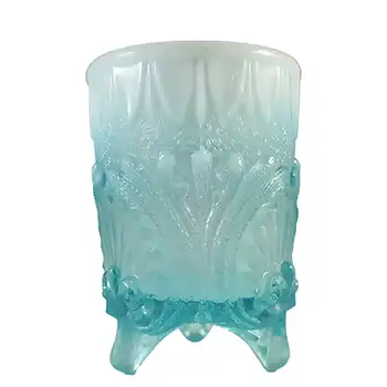 Davidson Blue Pearline Glass Victorian 1890's Spill Vase