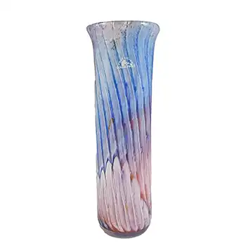SIGNED & LABELLED Phoenician Vintage Pink & Blue Glass Vase