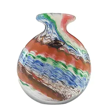 SIGNED & LABELLED Phoenician Vintage Multicoloured Glass Vase