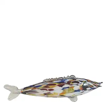 LABELLED Romanian HUGE Retro Multicoloured Glass Fish Sculpture
